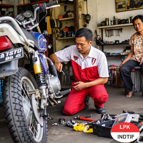 Peserta Kursus Mekanik Motor LPK Indtif